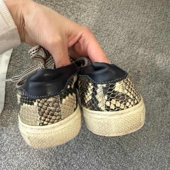 Veronica Beard Snake Print Leather Low Profile Sneakers Women's Size 40 Good - Picture 6 of 9